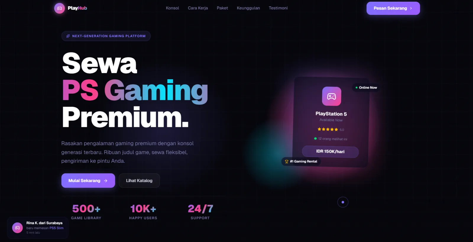 Rental PS — Gaming Rental Service